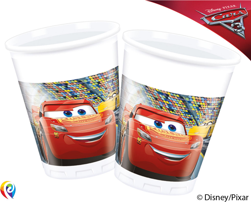 Disney Cars - Disney Cars Gobelet En Plastique - 200ml (1000x800), Png Download