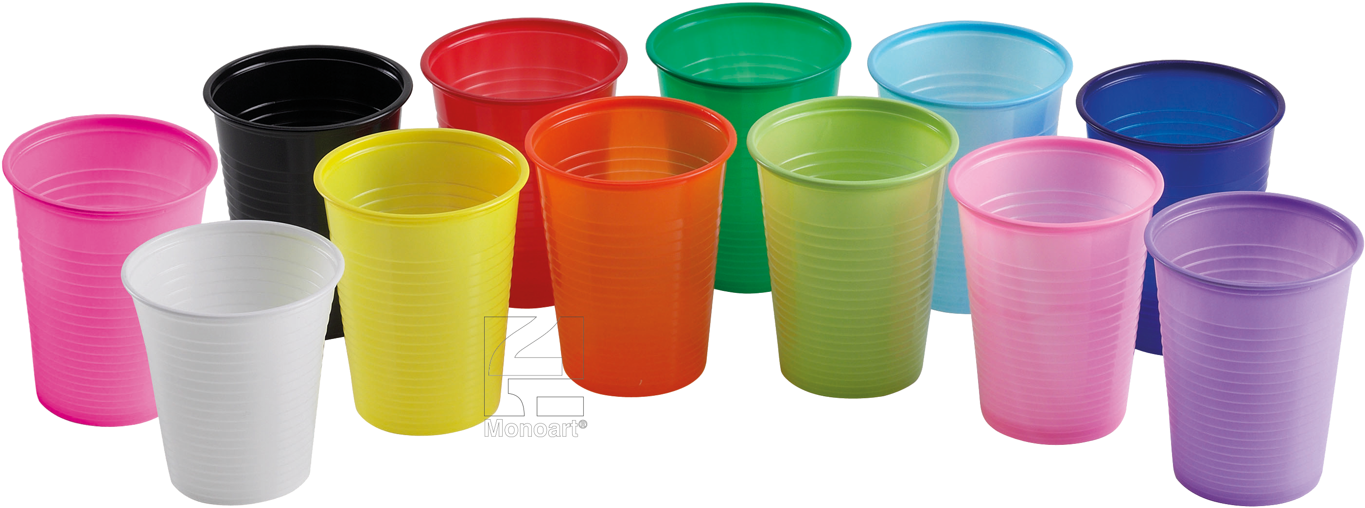 Plain Plastic Cup Monoart® Bag - Vasos Transparentes Azules Plasticos (3543x2188), Png Download