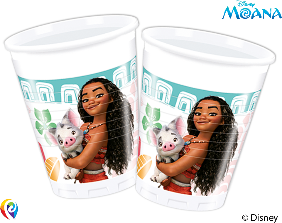 Moana Plastic Cups - Set Of 8 Moana Cups (1000x800), Png Download