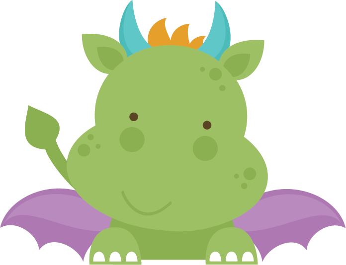 Black And White Stock Dragon Cut File For Scrapbooking - Clip Art Cute Dragon (696x534), Png Download