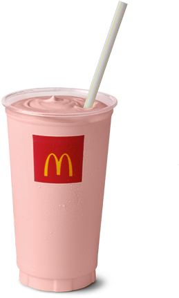 Made With Creamy, Fresh Milk Ingredients And Strawberry - Cheeseburger Medium Fries A Medium Coke And Strawberry (700x480), Png Download