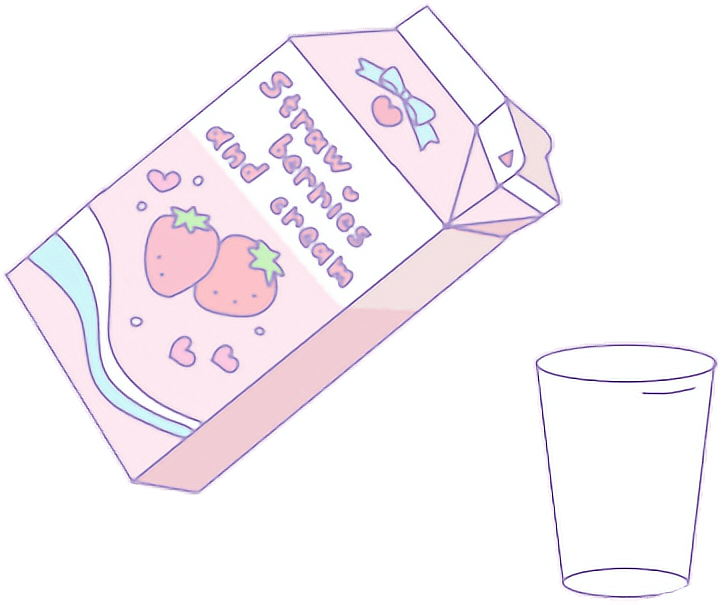 Strawberry Strawberrymilk Aesthetic Pastel Freetoedit - Transparent Strawberry Milk Aesthetic (722x604), Png Download
