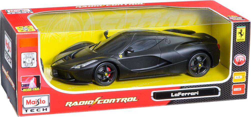 14 27 Mhz, Ferrari Laferrari Mat Black, , Large - 1:14 Ferrari Fjernstyret Bil (1004x468), Png Download