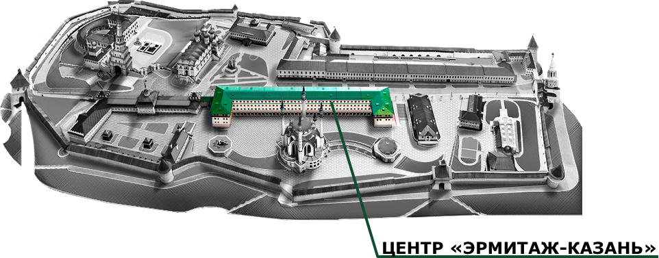 Hermitage-kazan Center - Казанский Кремль Карта (962x377), Png Download