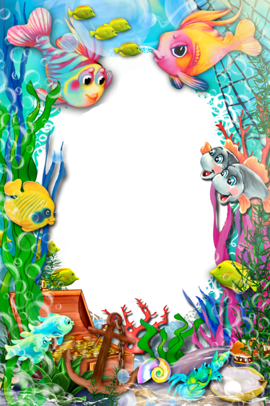 Coral Reef - Открытки Рамки Рыбалка (533x800), Png Download