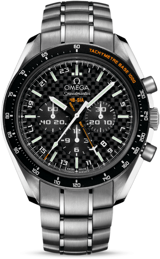Front View Of The Omega Speedmaster Hb Sia Gmt Chronograph - Omega Speedmaster Hb Sia (800x1100), Png Download
