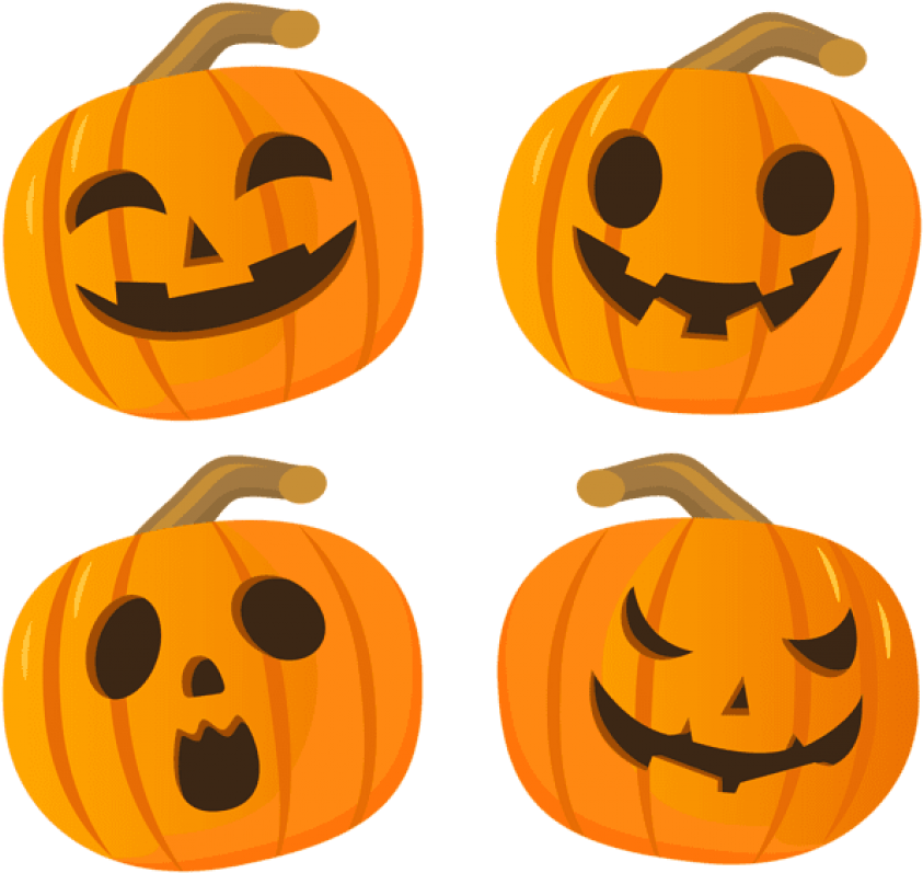 Free Png Halloween Pumpkin Set Png Images Transparent (850x804), Png Download