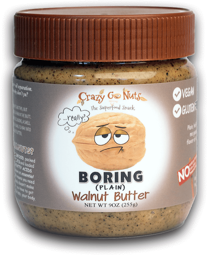 Ounce For Ounce, Walnuts Contain More Omega-3 Fatty - Crazy Go Nuts Walnut Butter Gluten Free Vegan (1000x1283), Png Download