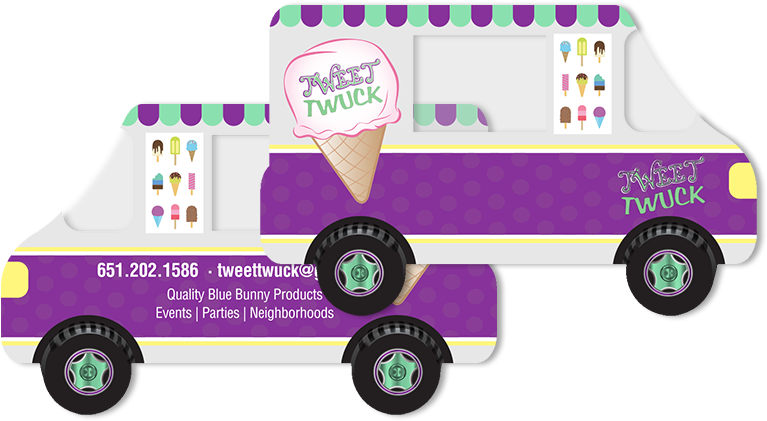 Ice Cream Truck Business Card - Balloon (840x560), Png Download