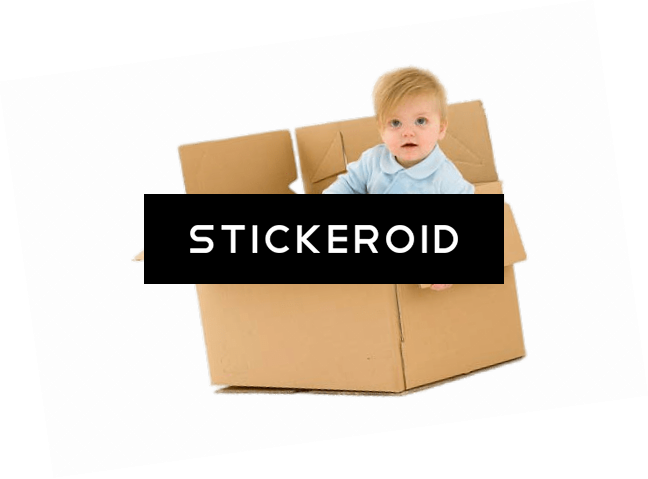 Child In Cardboard Box - Toddler (648x479), Png Download