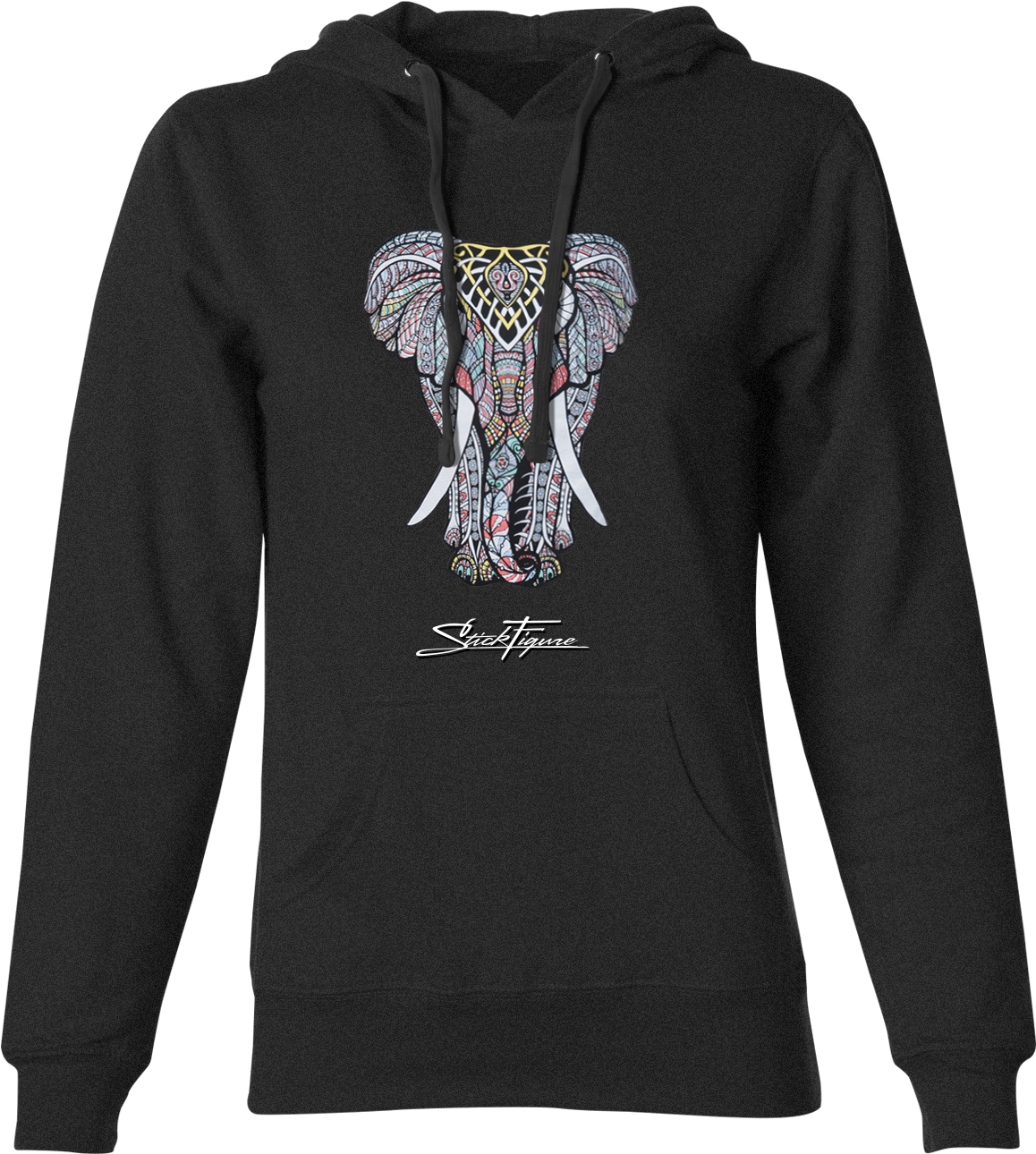 Women's Tribal Elephant Pullover Hoodie - Sweatshirt (1500x1765), Png Download
