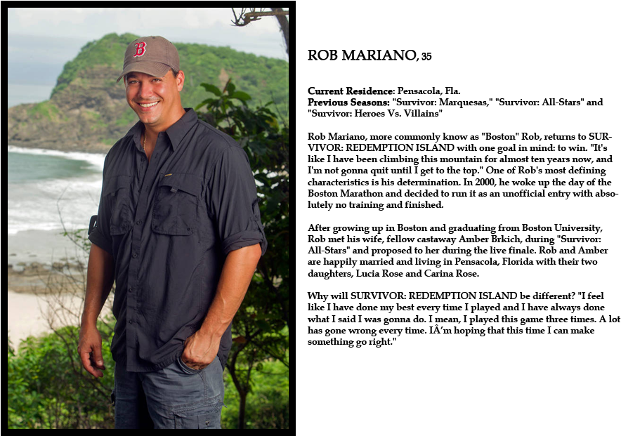 Rob - Boston Rob Redemption Island (898x693), Png Download