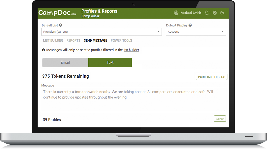 Camp Laptop Text Message Alerts Admin 2018 04 18t18 - Blank Electronic Medication Administration Record (890x498), Png Download