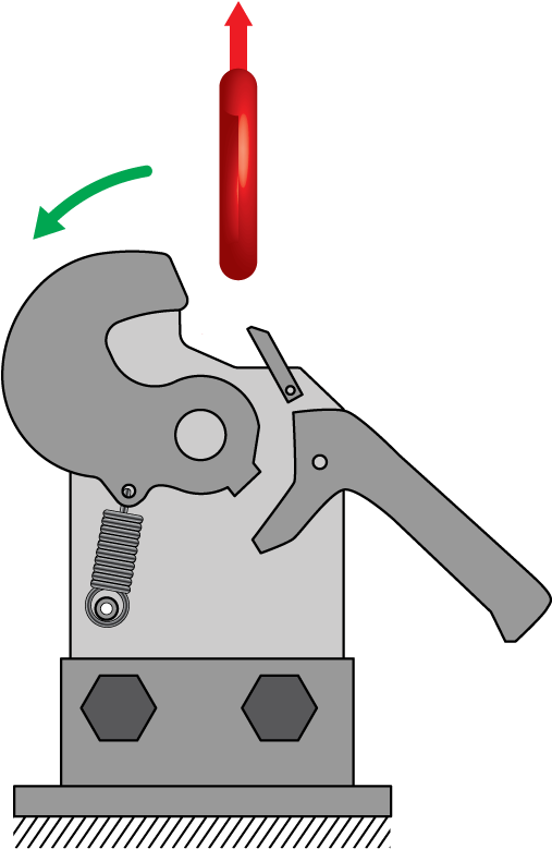 Offload Hook Illustration-03 - Crane Hook Release Mechanism (518x864), Png Download