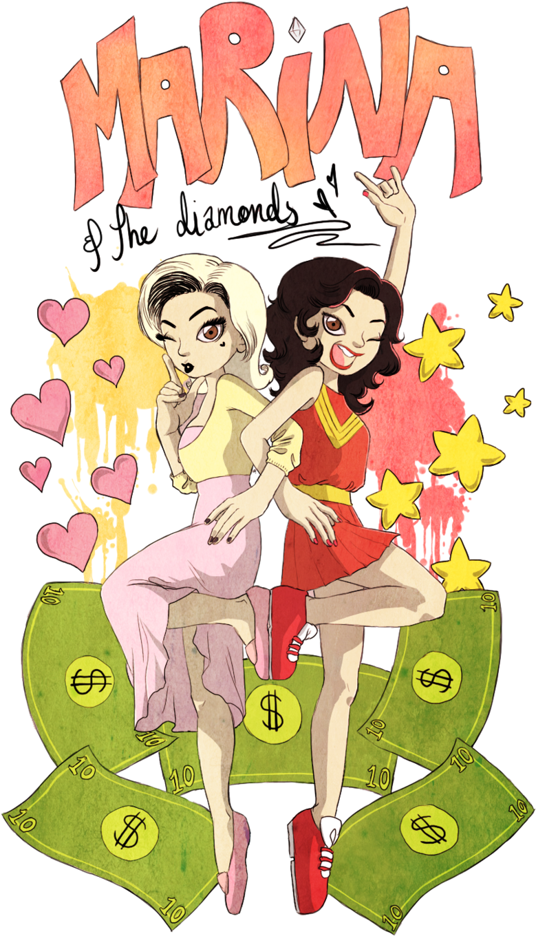 Marina And The By Magic Boots On - Marina And The Diamonds Drawings (800x1393), Png Download
