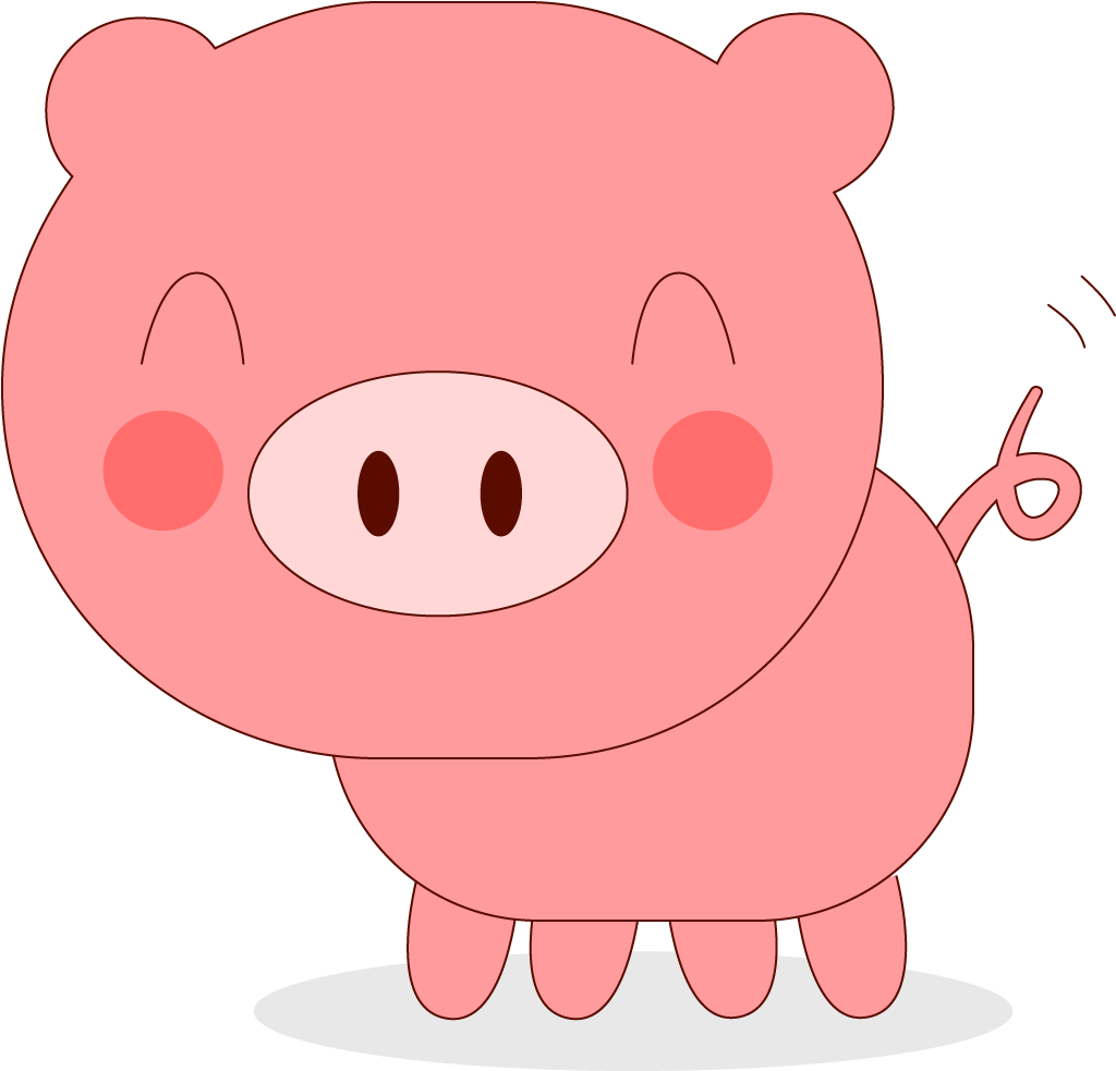 Developed The Game Of Pig In Java Where A Player Competes - Cute Cartoon Pig Png (1500x1500), Png Download