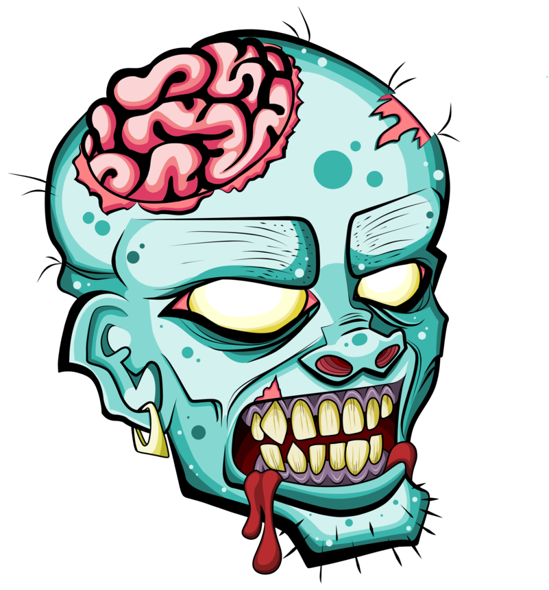 Zombie Head Png - Zombie Drawing Head (894x894), Png Download