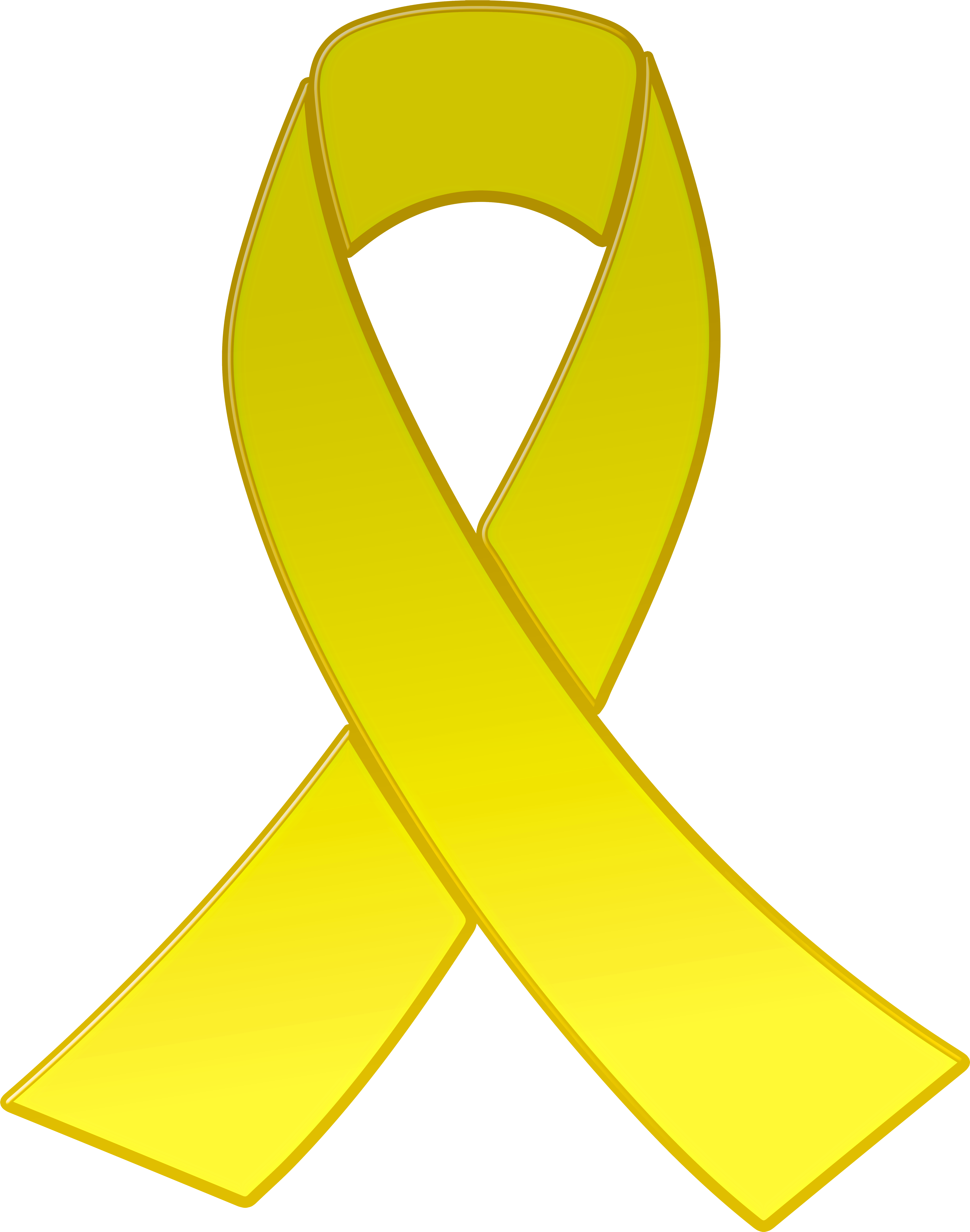 Yellow Awareness Ribbon Png Clipart (6335x8000), Png Download