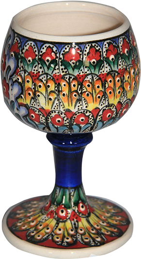 Family Designed Goblet With Tulips - Glass (700x718), Png Download