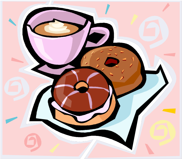 Free Clipart Coffee And Donuts - Breakfast Cartoon (646x572), Png Download