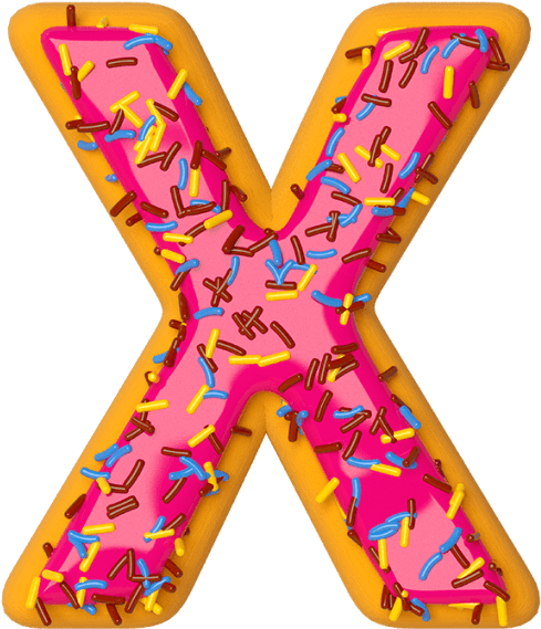 Donut Font - Letter I Doughnut Png (595x595), Png Download