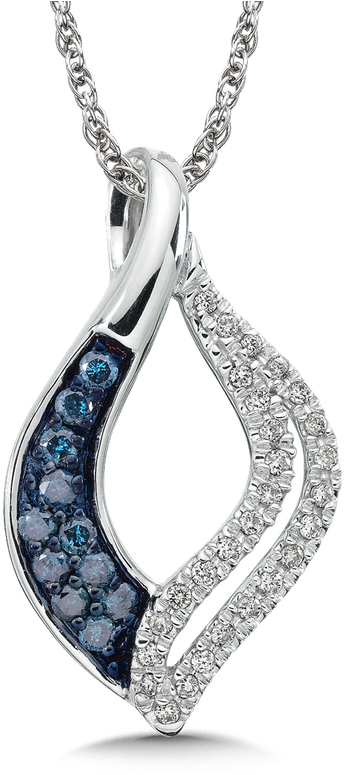 Sdc Creations Pave Set Blue And White Diamond Open - Pendant (800x800), Png Download