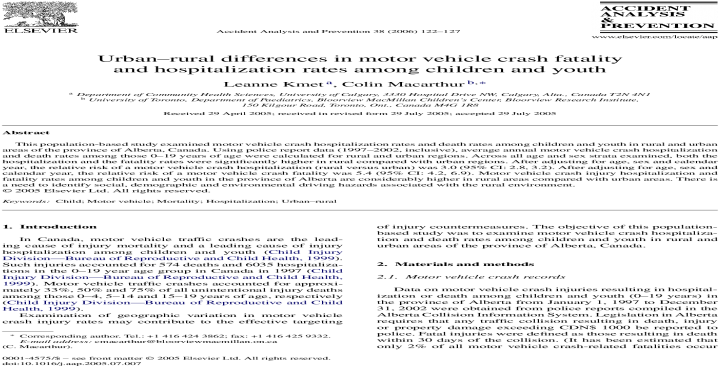 Urbanrural Differences In Motor Vehicle Crash Fatality (1200x630), Png Download