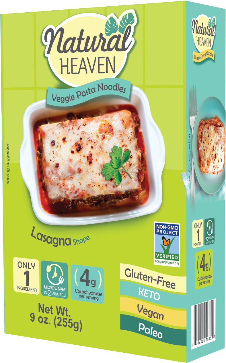Natural Heaven Lasagna Hearts Of Palm 4 X 9 Oz - Natural Lasagna Noodles (1338x1538), Png Download
