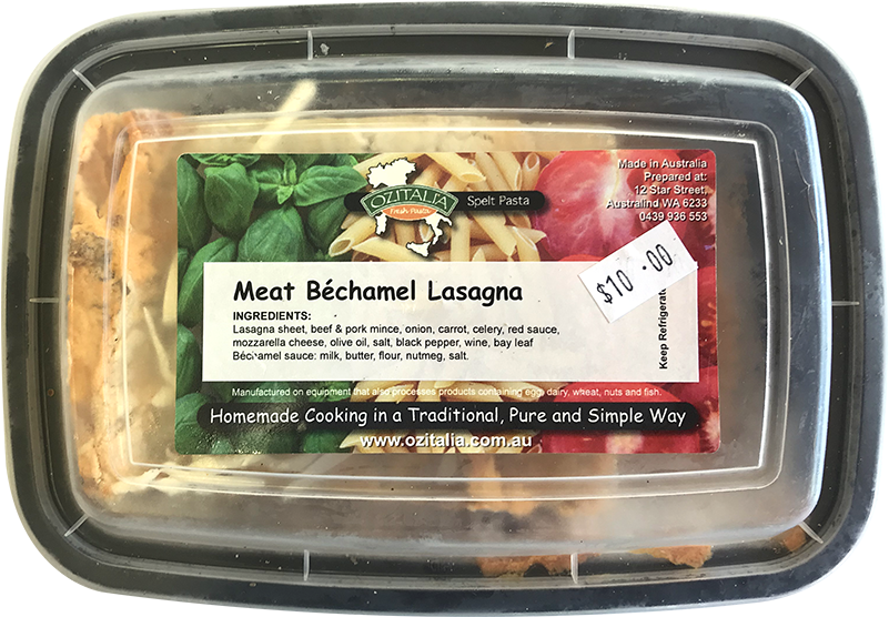 Ozitalia Meat Bechamel Lasagna - Convenience Food (800x800), Png Download