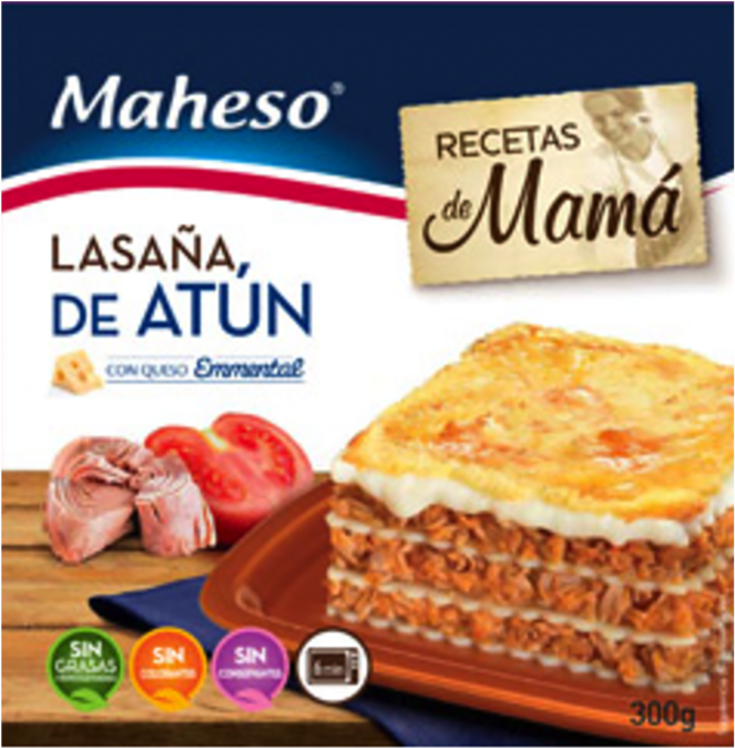 Maheso Tuna Lasagna 300 G - Canelones De Espinacas Con Bechamel Maheso (1024x1024), Png Download