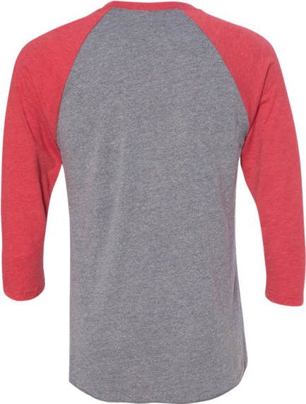 Unisex Tri Blend Three Quarter Sleeve Baseball Raglan (600x600), Png Download