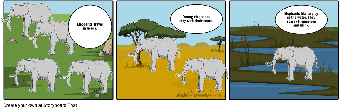 Elephants - Cartoon (1164x385), Png Download