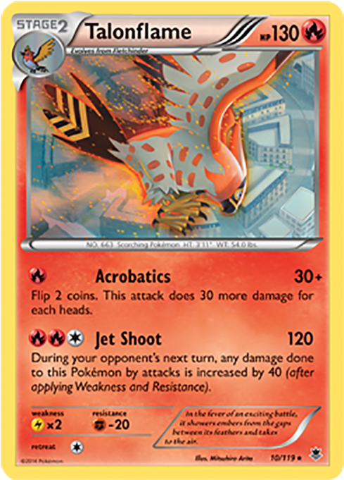 Talonflame 10/119 - Pokemon X & Y Phantom Forces Rare Talonflame #10 (1000x1000), Png Download