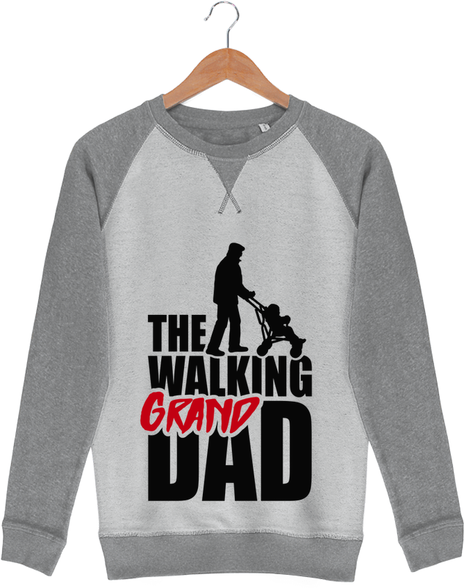 Sweat French Terry Walking Grand Dad Black Par Laundryfactory - Long-sleeved T-shirt (690x850), Png Download