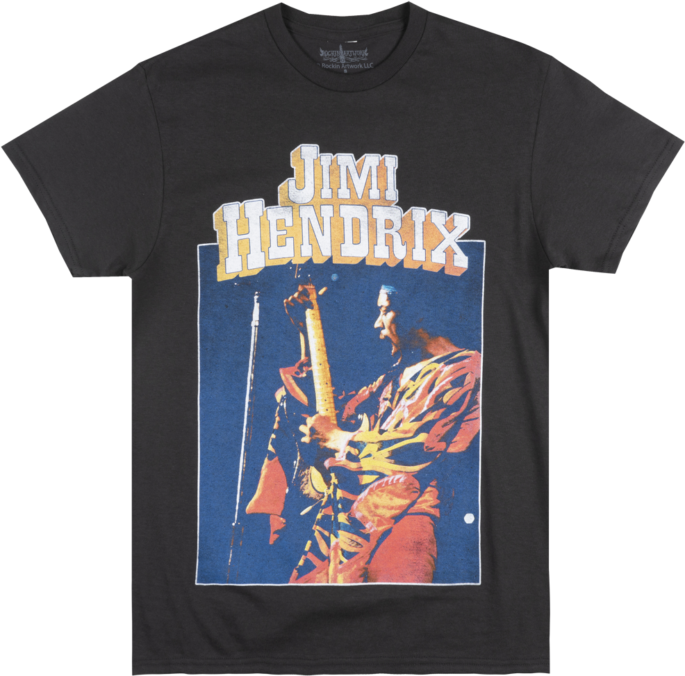 Jimi Hendrix 1970 Freedom Tour T-shirt Black Mens Rock - Shirt (1028x1000), Png Download