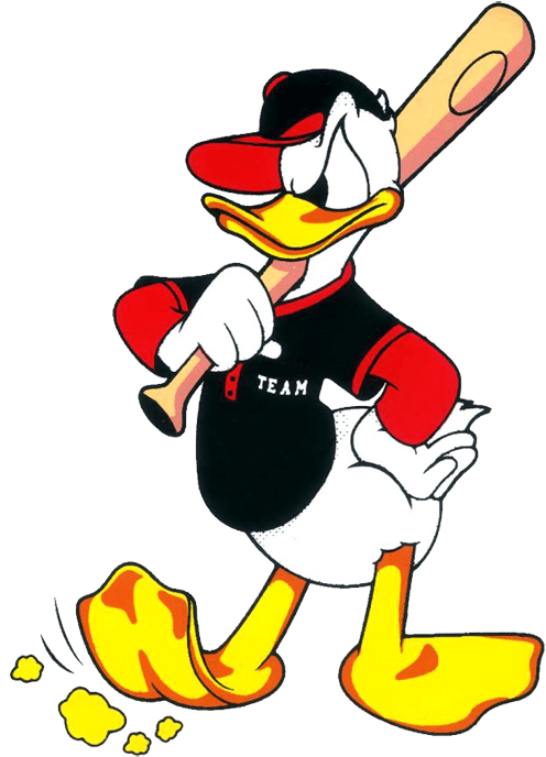 Donald Duck Playing Baseball (504x702), Png Download