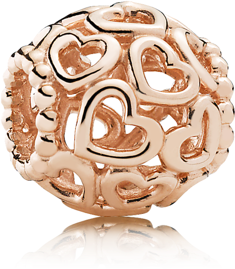 Charm Clip Rose Pandora Garden Png Transparent Stock - Pandora Rose Gold Hearts (1000x1000), Png Download