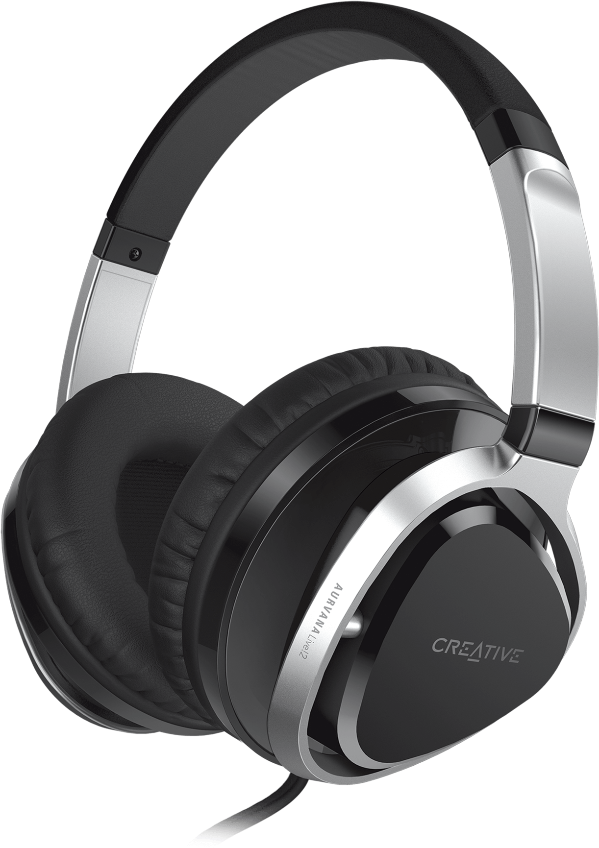 Over The Ear Headset With Detachable Cable And Inline - Aurvana Live 2 - Black (2000x2000), Png Download