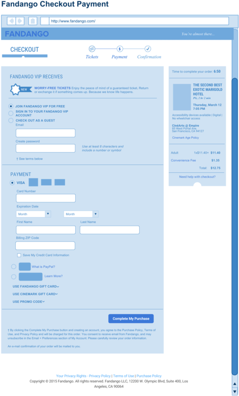 Copy Of Fandango Checkout Payment - Payment (500x802), Png Download