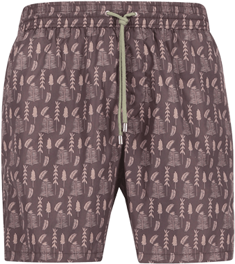 Brown M - Printed Swim Shorts (960x1440), Png Download