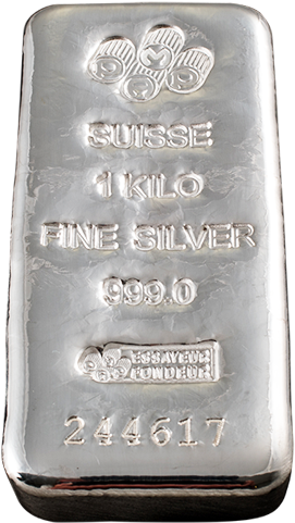 1kg Pamp Silver Cast Bar - Silver (565x606), Png Download