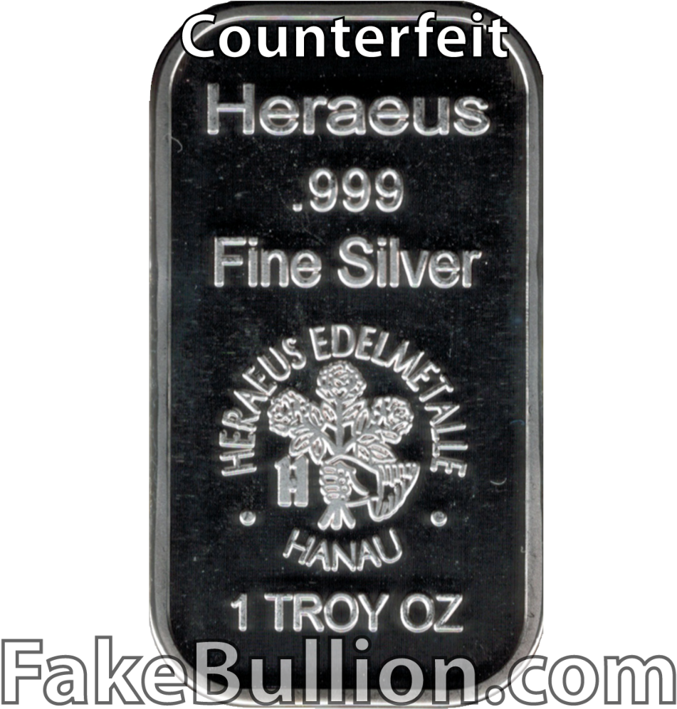 Click To Enlarge Image Heraeus Fake Obverse - Silver (1000x1000), Png Download