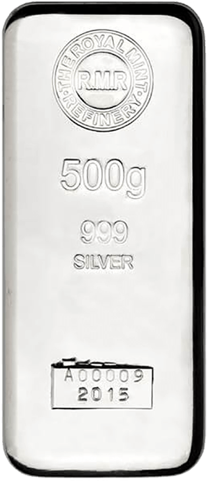500 G Silver Bar Cast - Silver (696x696), Png Download