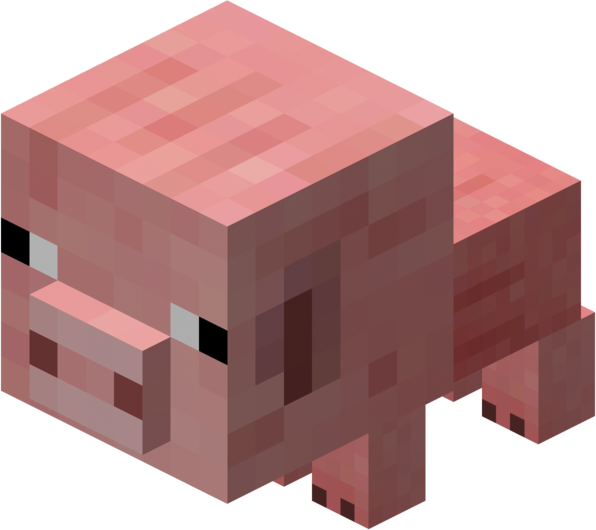 Baby Pig - Minecraft Baby Pig Png (596x530), Png Download