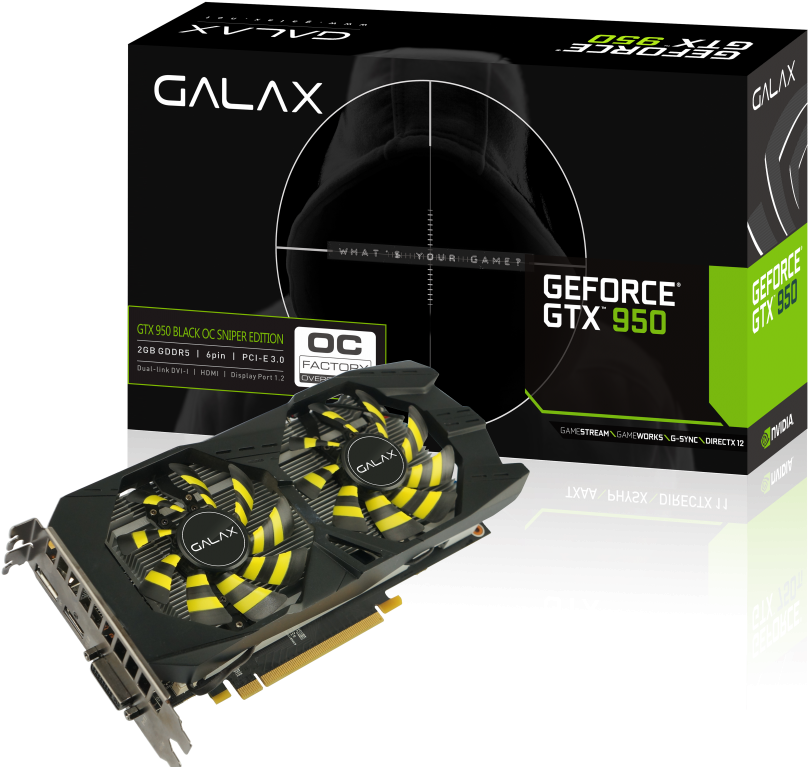 Galax 95nph8dsh4ds Geforce Gtx 950 Black Oc Sniper - Galax Gtx 1080 Sniper (1024x768), Png Download