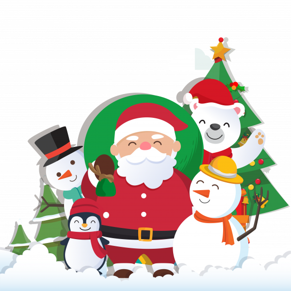 The Christmas Background With Santa Claus And Merry - Christmas Day (600x600), Png Download