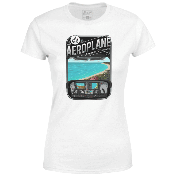 Cessna Over St Pete Beach Aeroplane Apparel Ladies - Shirt (750x750), Png Download