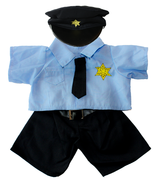 Stuffems Toy Shop Policeman Uniform Outfit Teddy Bear (520x600), Png Download