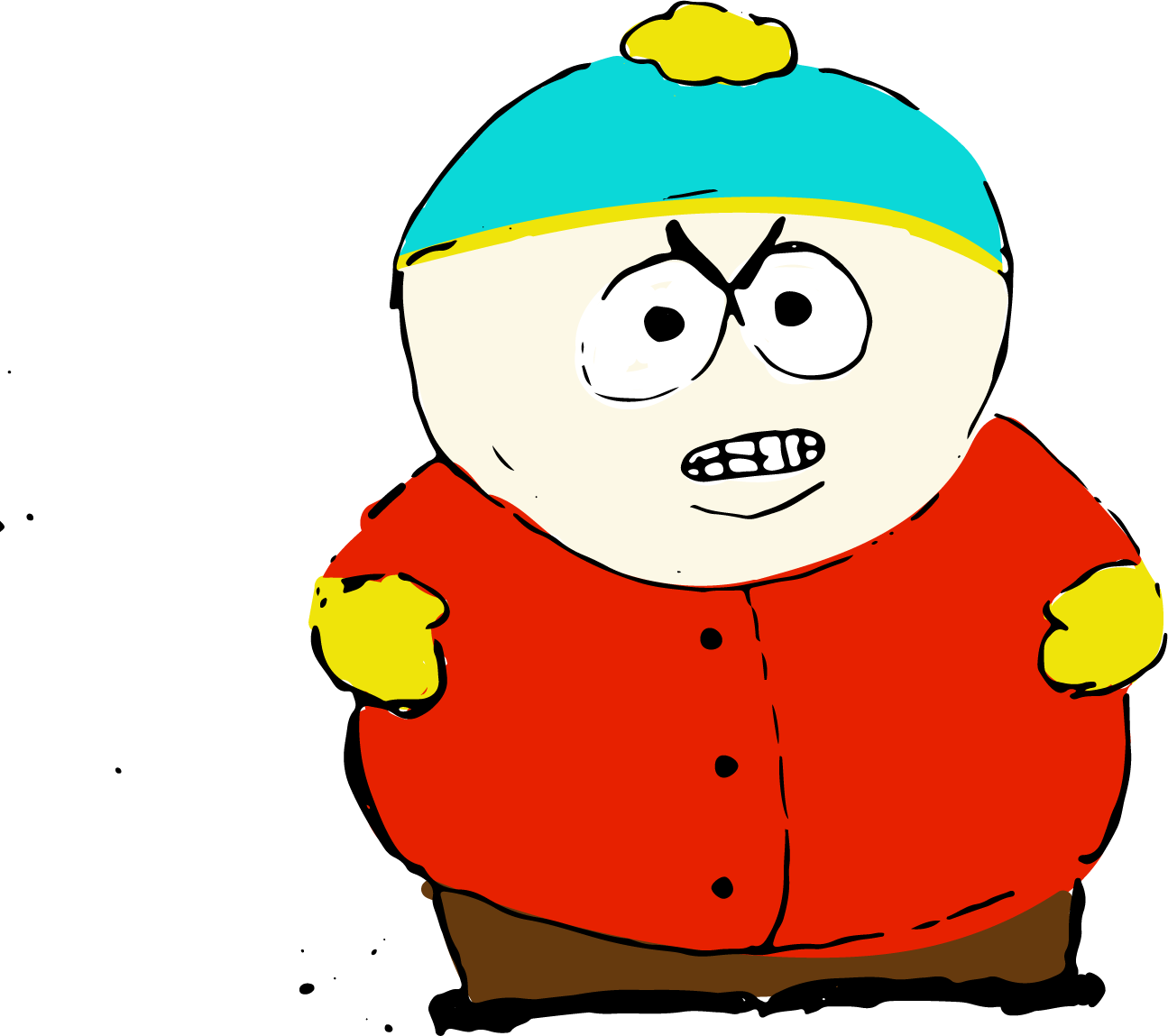 Cartman From South Park - Drawing (1295x1149), Png Download