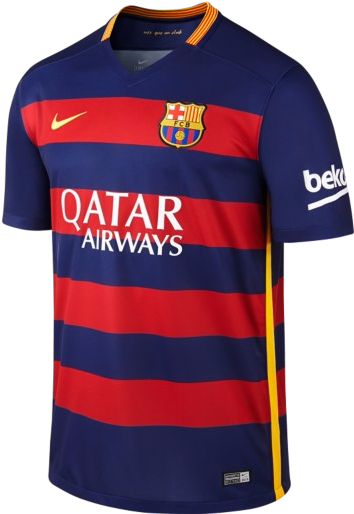 Clip Art Fc Barcelona Home Jersey 2015/16 With Transparent - Barcelona Home Messi #10 / Neymar #11 Football Soccer (600x600), Png Download